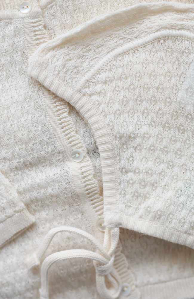 Venti Knit Bonnet - Antique White