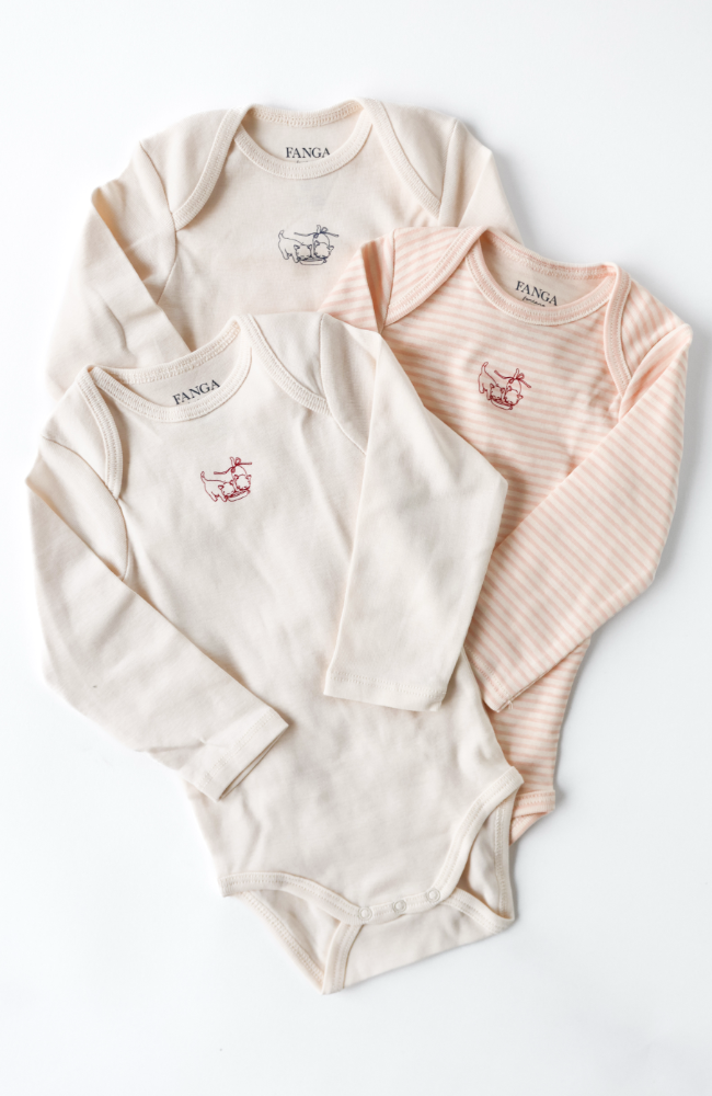 Fio Stripe 3pk LS Body - Blush Mix
