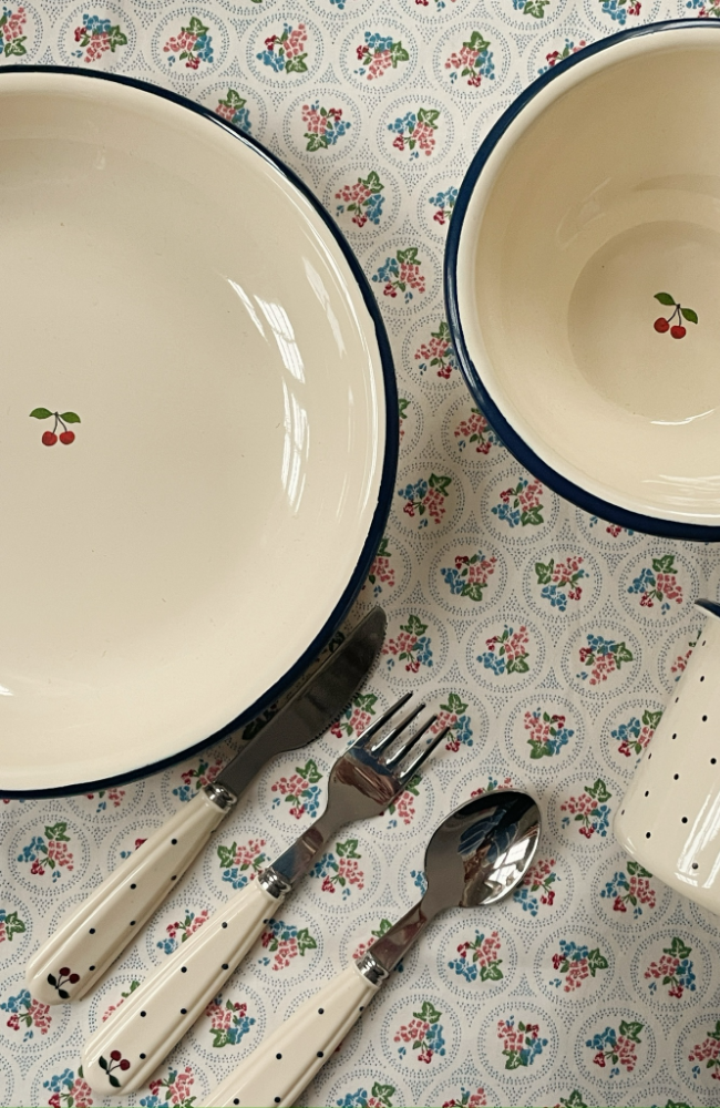 Cutlery set - Navy Dot
