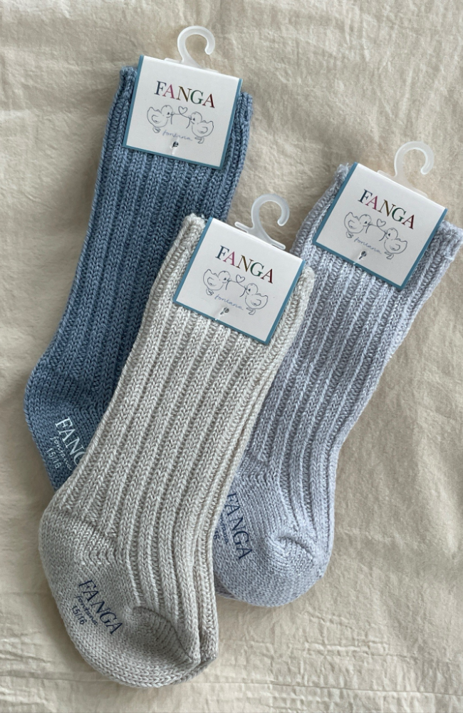 Lana Wool Knitted Socks - Ashley Blue