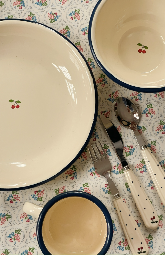 Cutlery set - Navy Dot