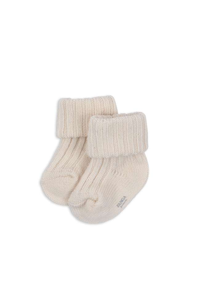 Lana Wool Knitted Socks - Off White Melange