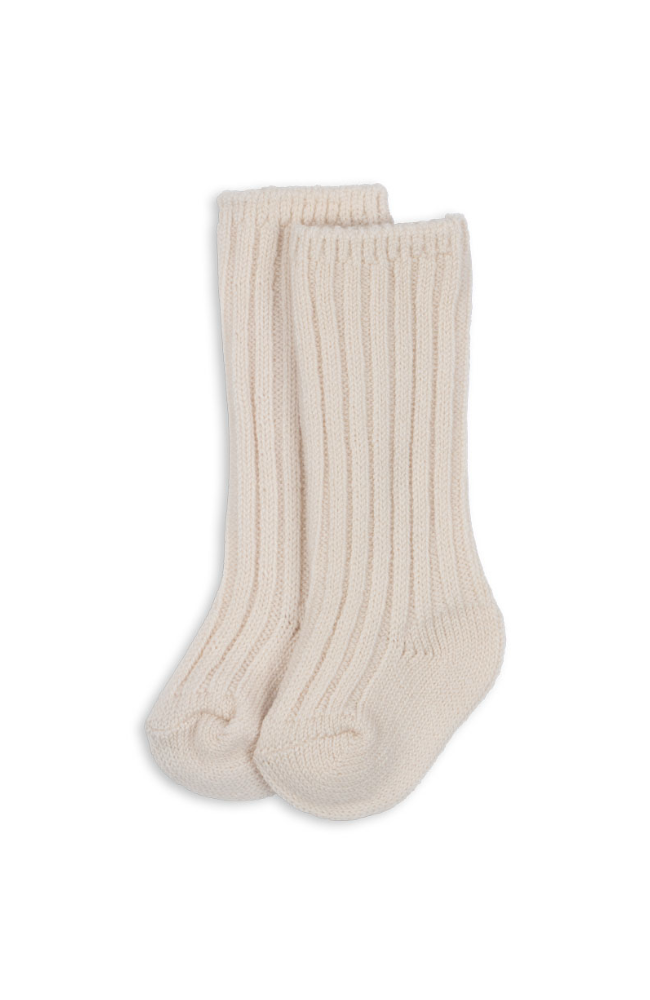 Lana Wool Knitted Socks - Off White Melange