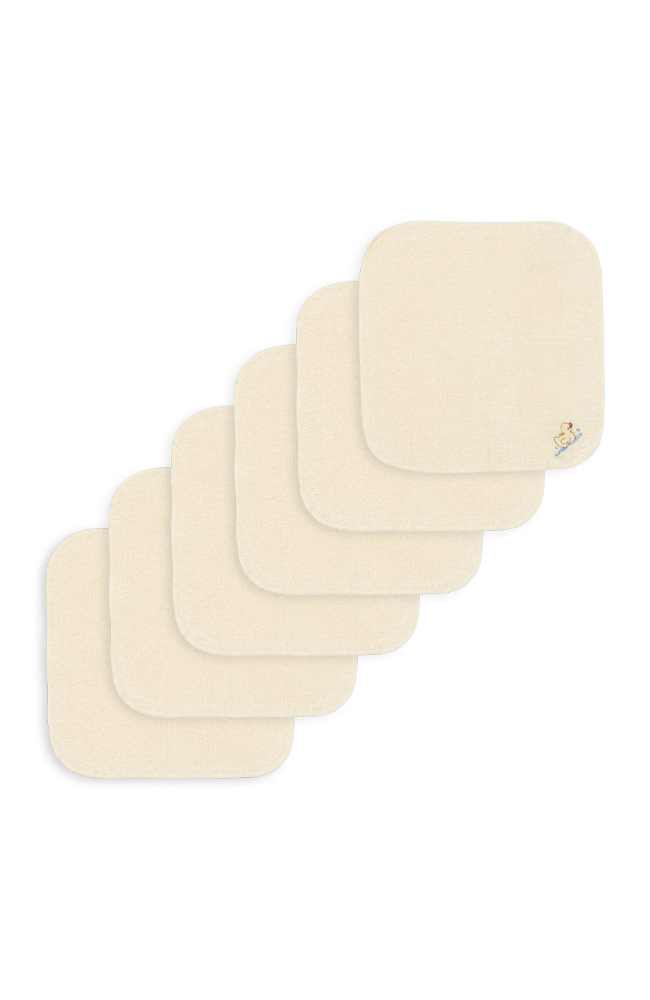Figo 6pk Terry Bath Cloths - Antique White