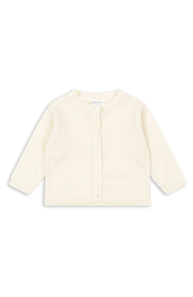Venti Pointelle Cardigan - Antique White