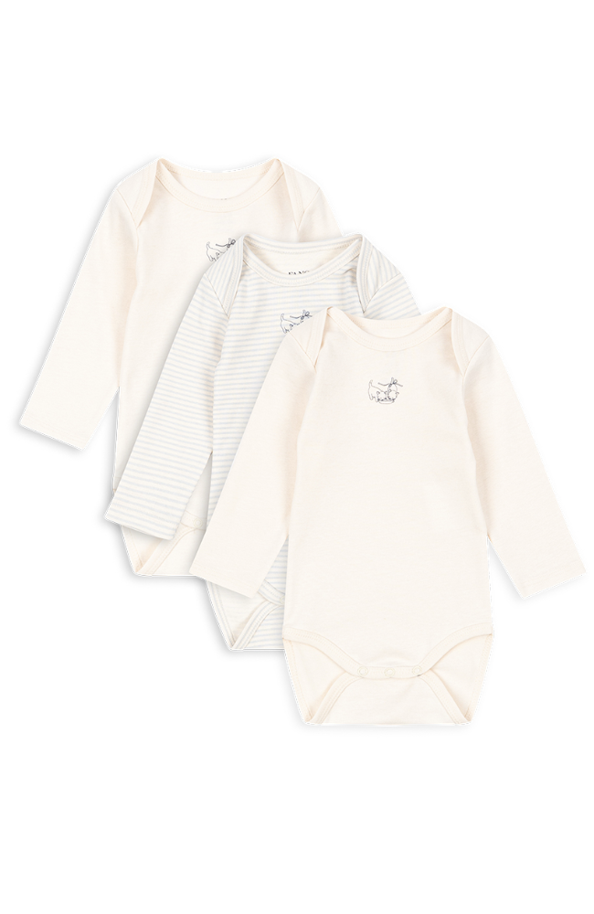 Fio Stripe 3pk LS Body - Blue Mix