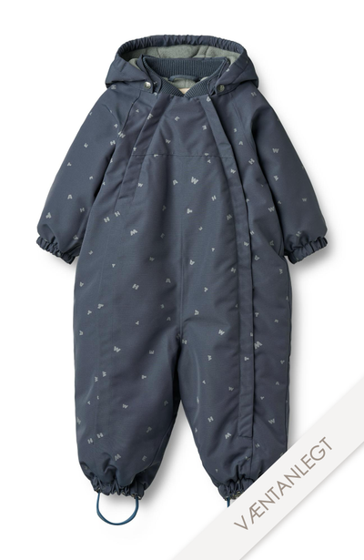 Snowsuit Adi - Greyblue Letters / st.74-98