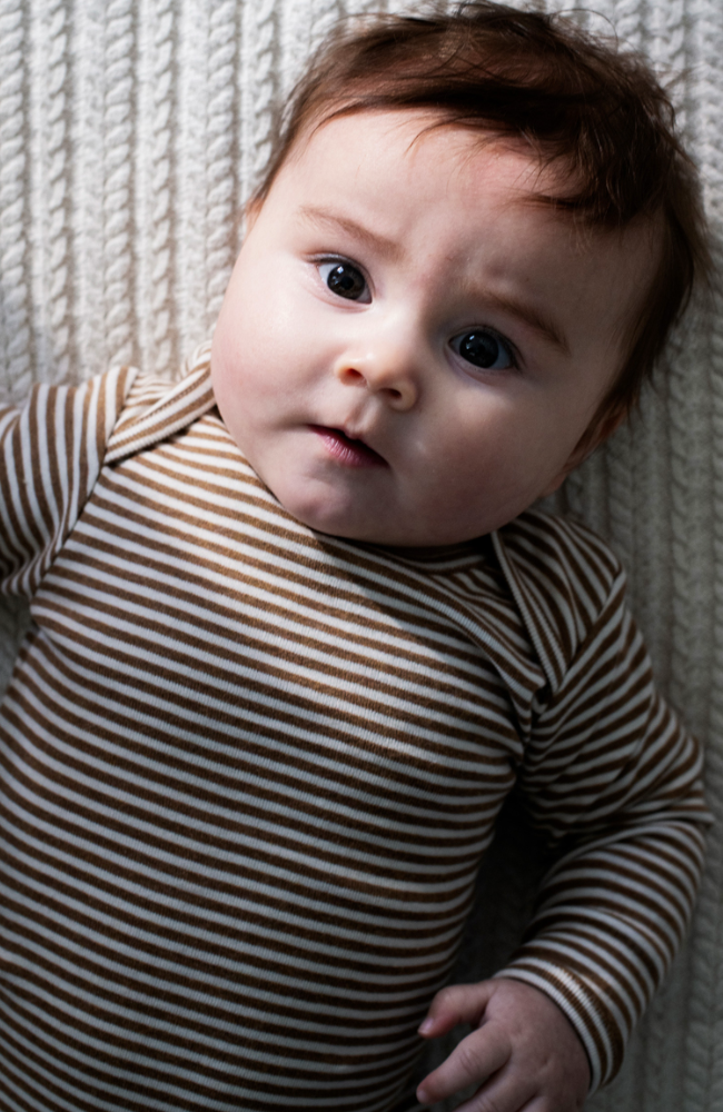 Baby Body Stripe - Almond/Offwhite