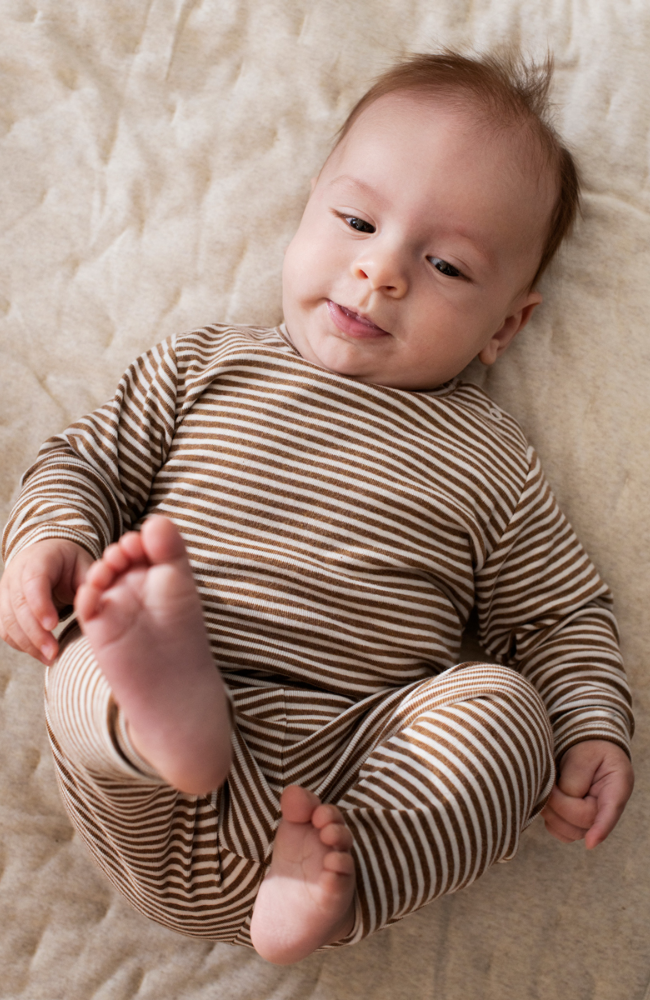 Baby Body Stripe - Almond/Offwhite