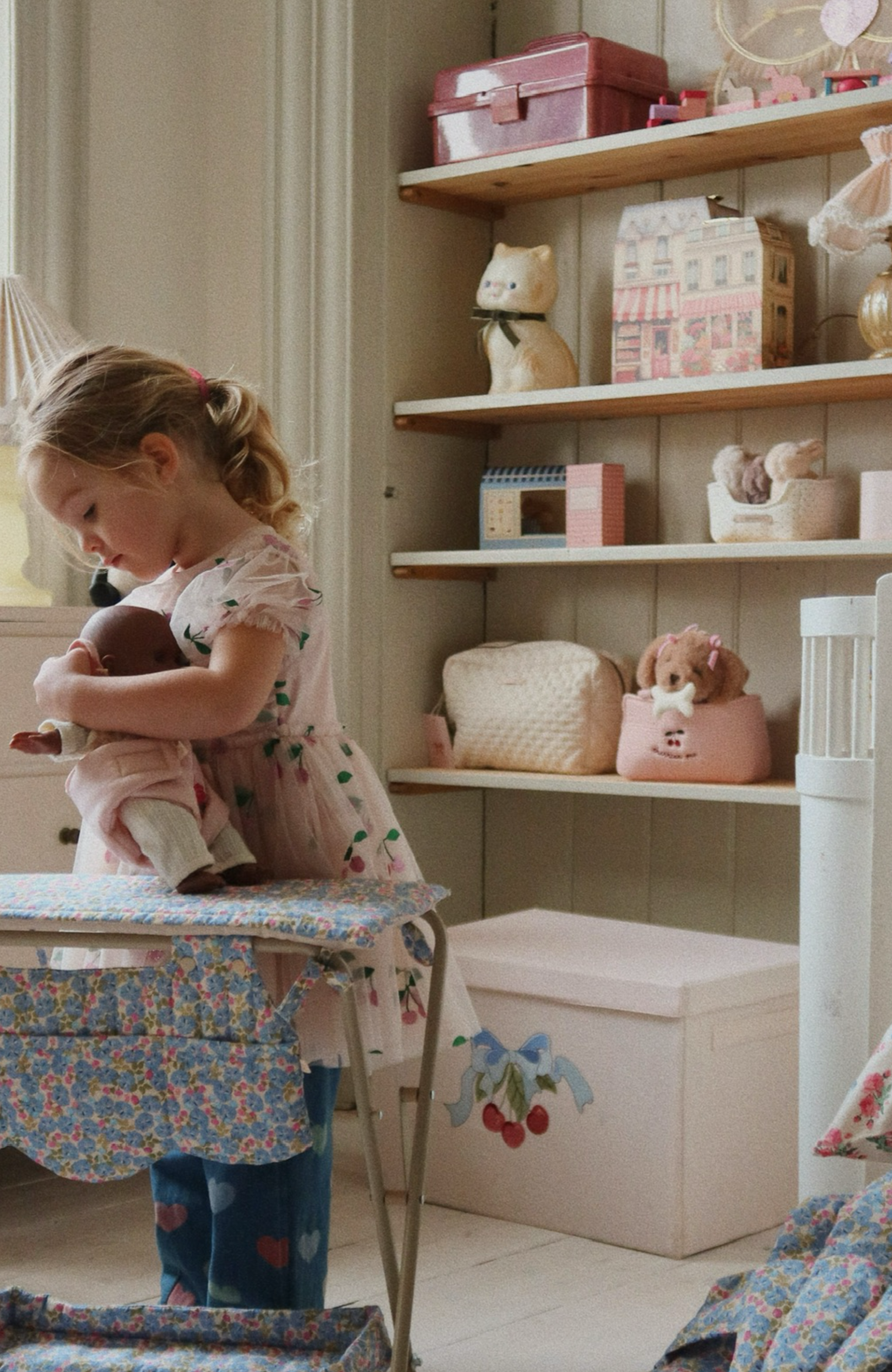 Storage Basket Large - Cherry Bow