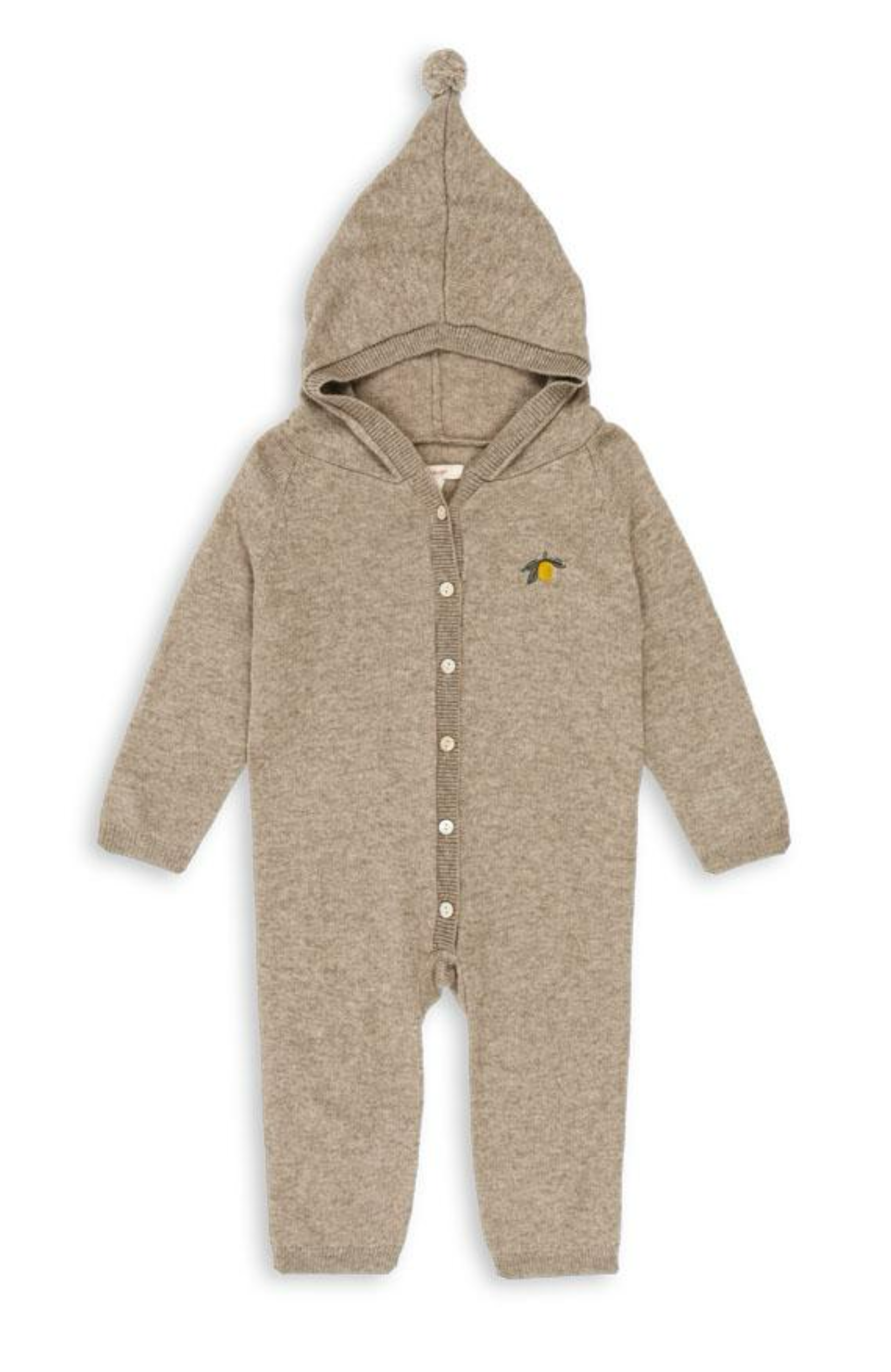 Mattou Knit Wool Onesie - Light Brown