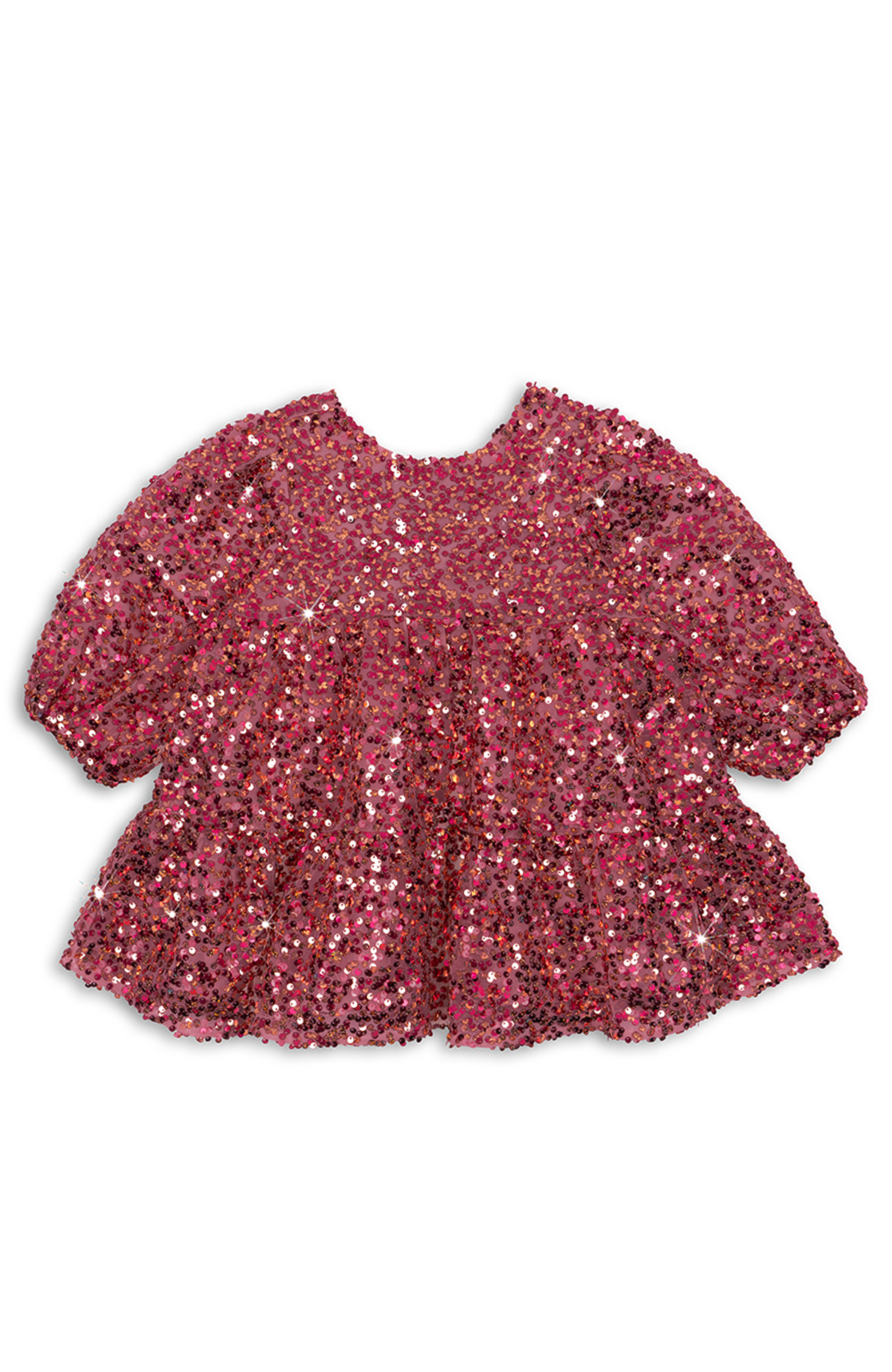 Lila Sequins Bow Dress - Sparkling Sangria
