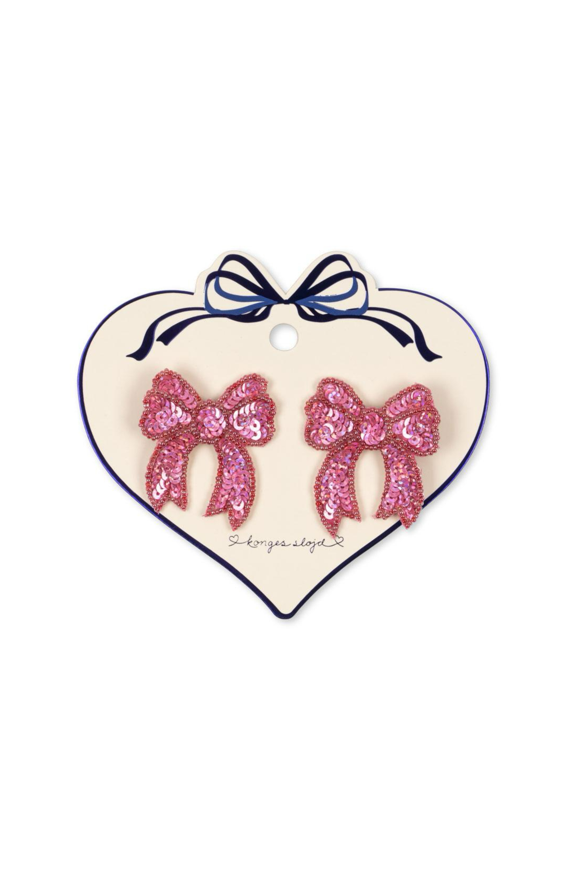 Sequin Bow Hair Clip 2pk - Rapture Rose