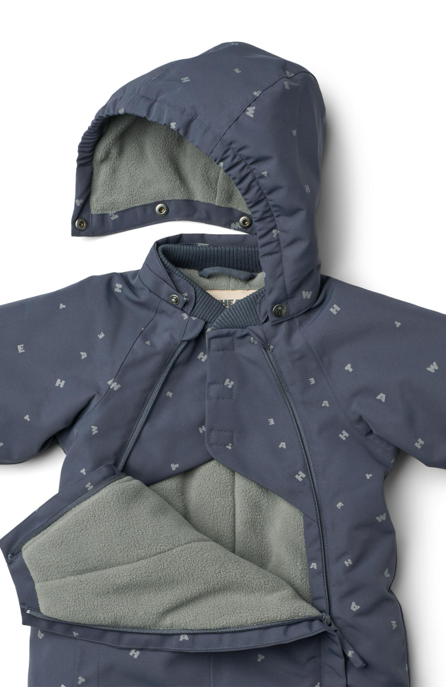 Snowsuit Adi - Greyblue Letters / st.74-98