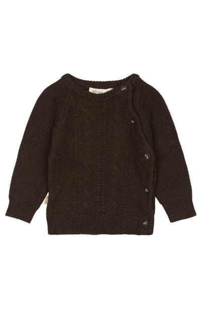Fold Over Knit Shirt - Brown