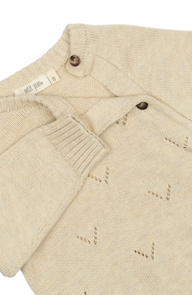 Fold Over Knit Blouse - Off White