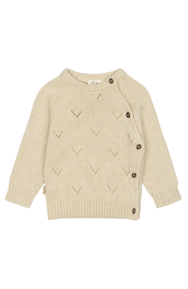 Fold Over Knit Blouse - Off White