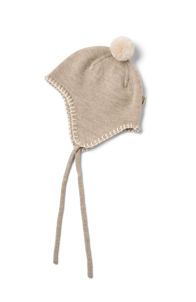 Knit Bonnet Pomma - Warm Sand Melange