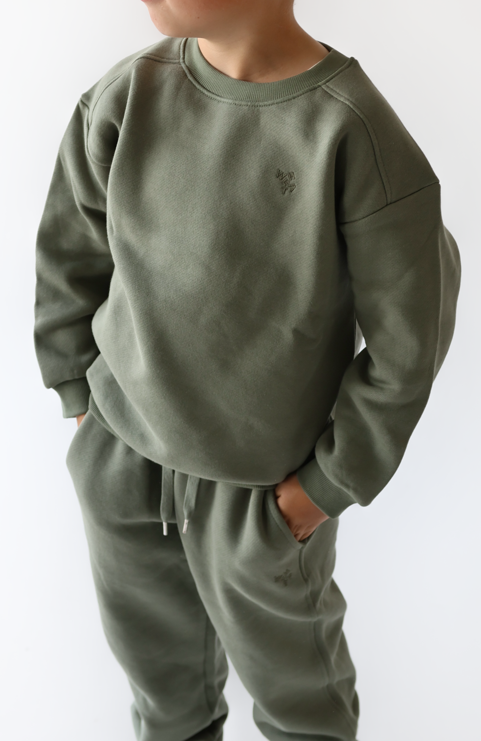 Sweatshirt L/S Willi - Dusty Green st.98-140