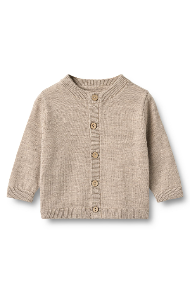 Knit Wool Cardigan Nico - Warm Sand Melange st.56-92