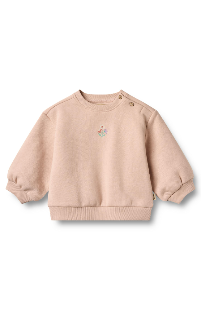 Sweatshirt L/S embroidery Eliza - Rose Dust st. 74-92