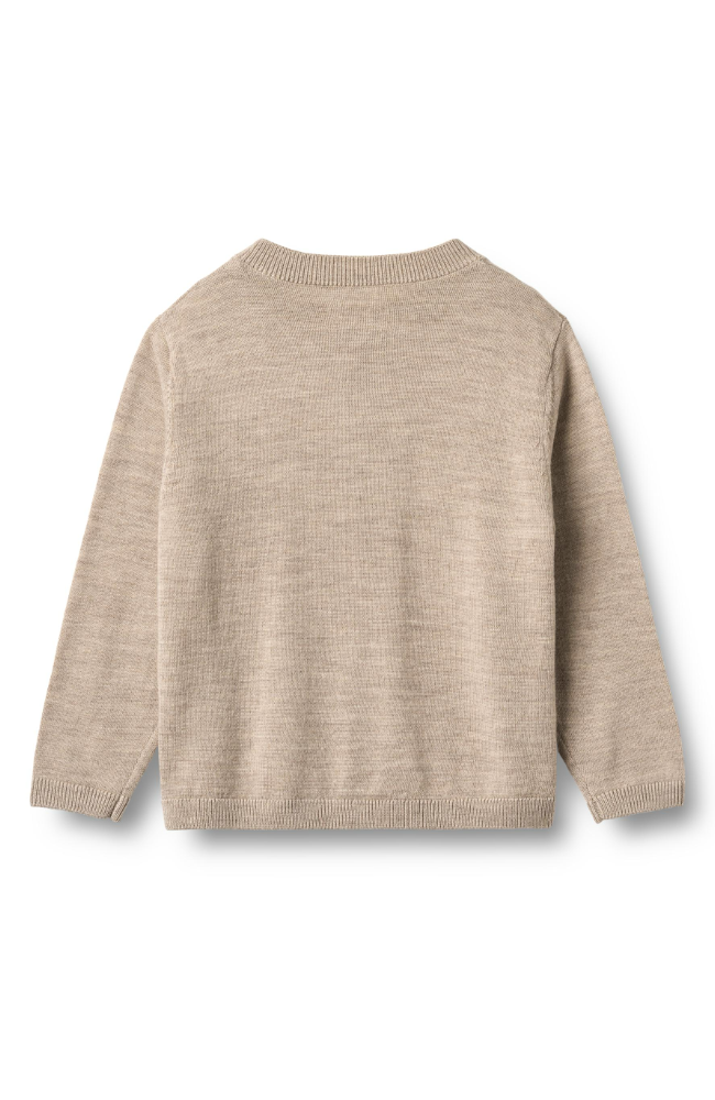 Knit Wool Cardigan Nico - Warm Sand Melange st.93-128