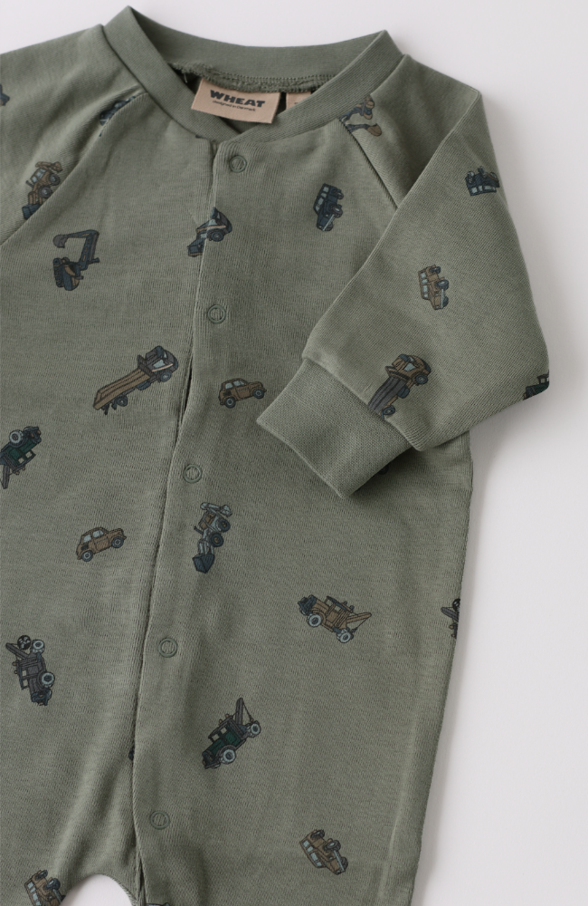 Jumpsuit L/S Lou - Dusty Green Cars