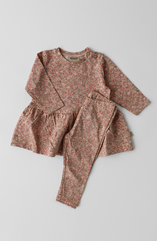 Jersey Baby Dress L/S Bessie - Rose Dust Flower Meadow st.62-92
