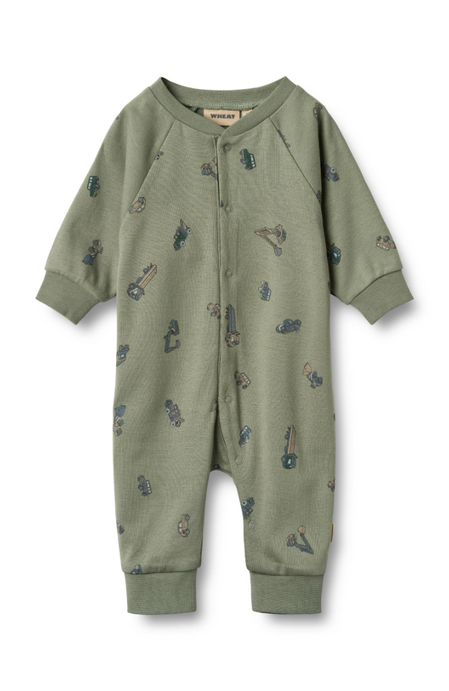 Jumpsuit L/S Lou - Dusty Green Cars
