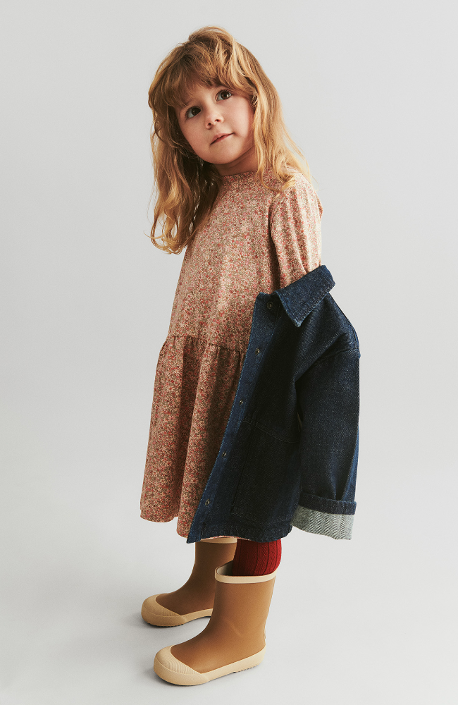 Jersey Dress L/S Bessie - Rose Dust Flower Meadow st.98-140
