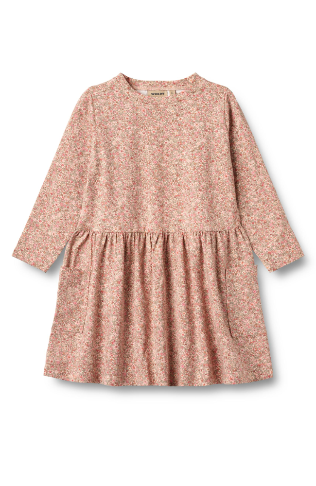 Jersey Dress L/S Bessie - Rose Dust Flower Meadow st.98-140