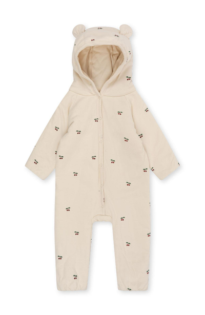 Newborn Padded Onesie w/hood - Cherry