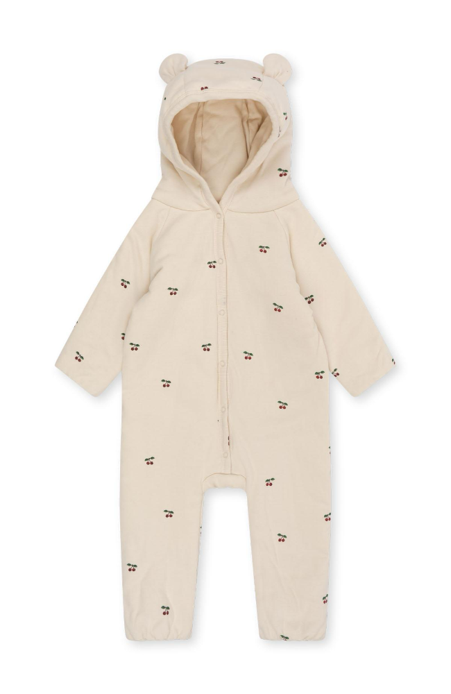 Newborn Padded Onesie w/hood - Cherry