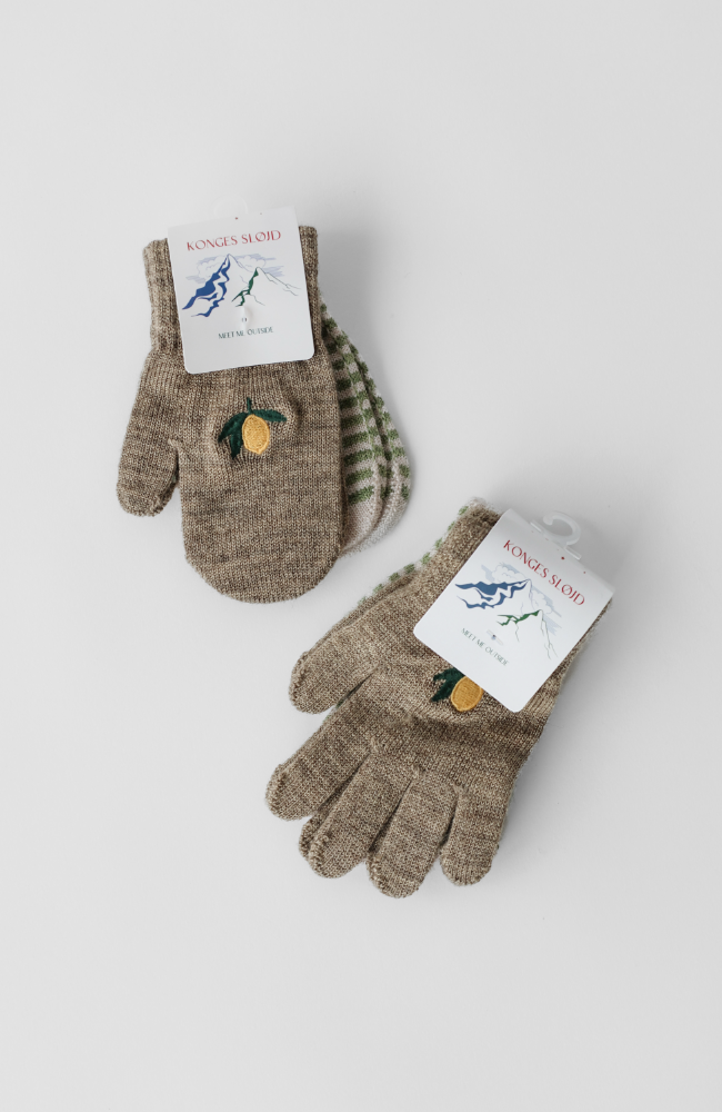 Filla Mittens - Lemon / Stripe