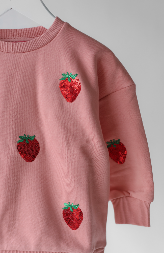 Lou Sequin Sweat Shirt - Mellow Rose