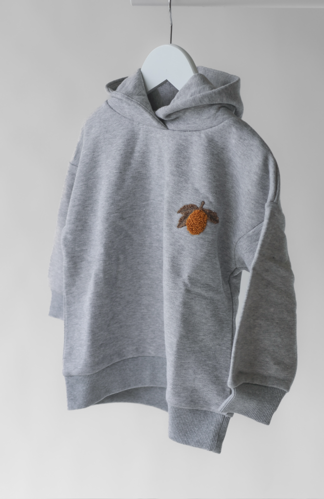 Lou Hood Sweat Shirt - Grey Melange
