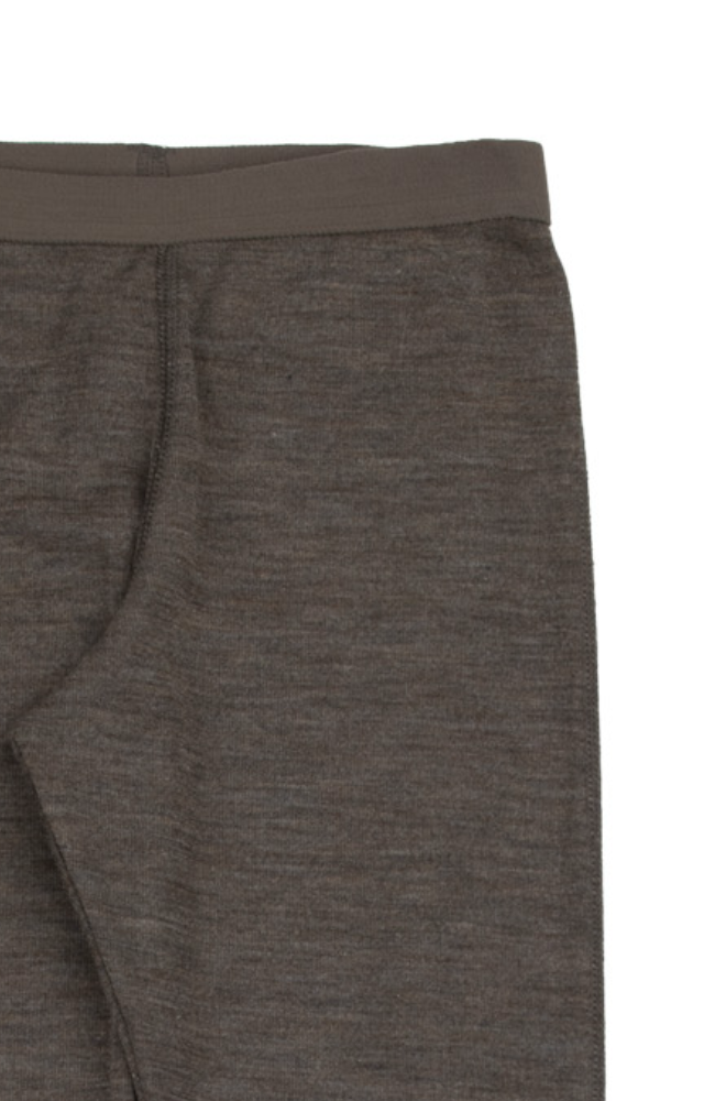 Ullar/Silki Leggings m teygju í mittið - Brown Melange / Limited