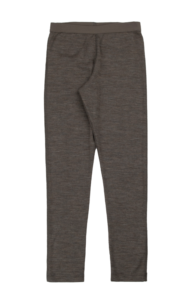 Ullar/Silki Leggings m teygju í mittið - Brown Melange / Limited