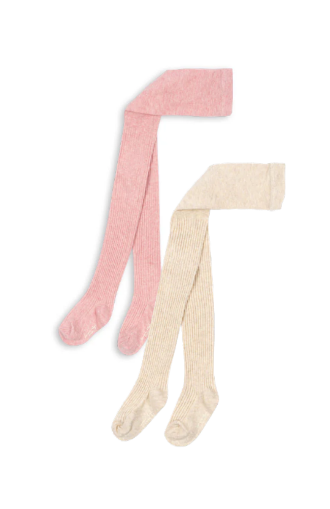 2pk Rib Tights - Rose Mix
