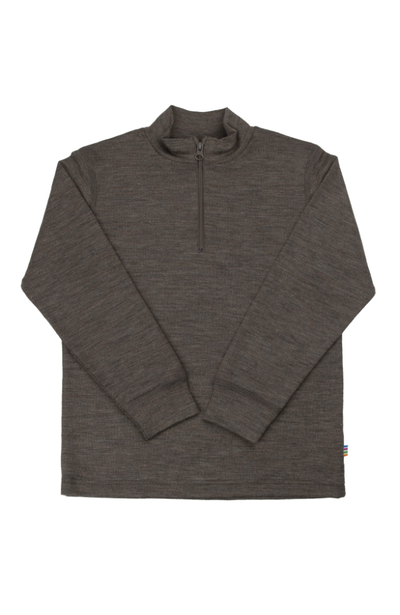 Ullar/Silki Langermabolur 1/2 renndur - Brown Melange / Limited