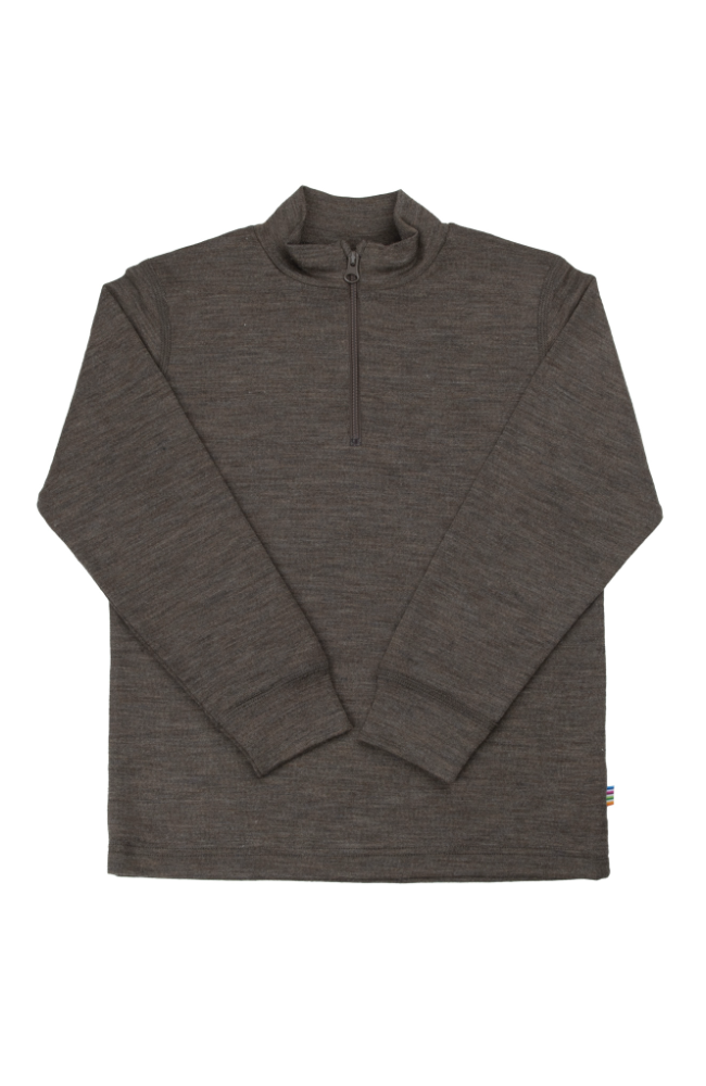 Ullar/Silki Langermabolur 1/2 renndur - Brown Melange / Limited
