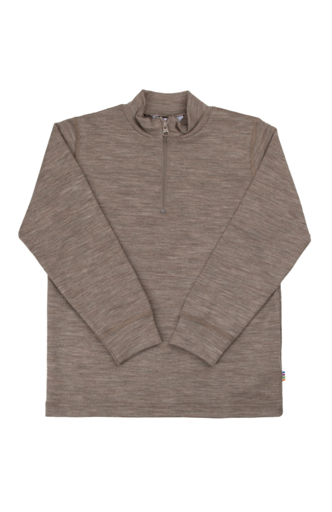Ullar/Silki Langermabolur 1/2 renndur - Beige Melange / Limited