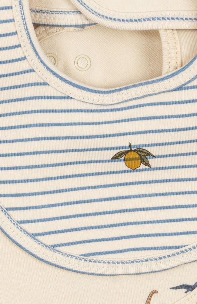 2 Pack Basic Bib - Kubi/Stripe Bluie