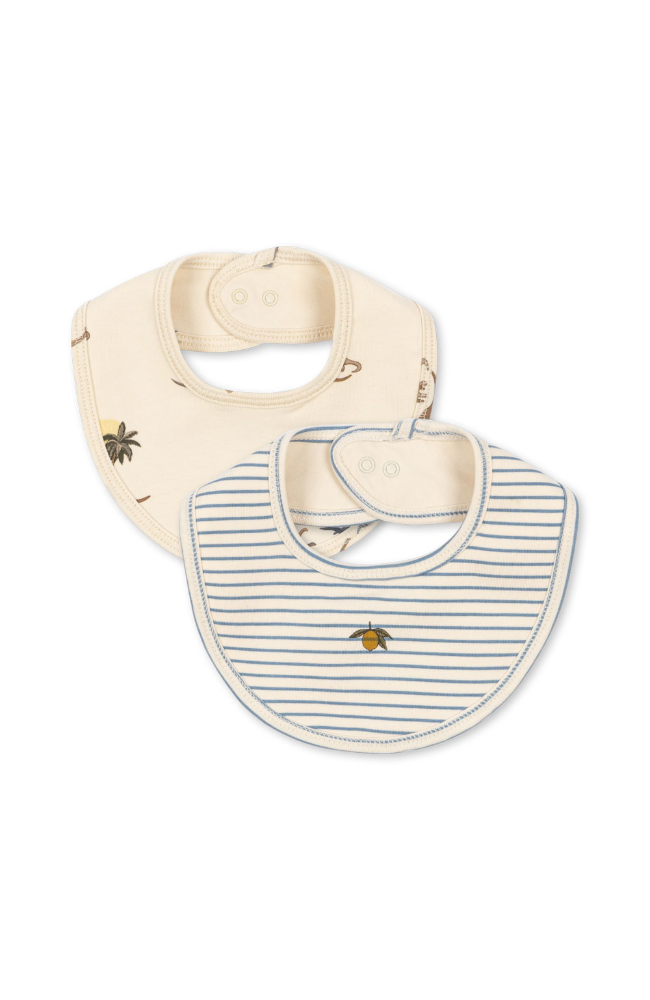 2 Pack Basic Bib - Kubi/Stripe Bluie