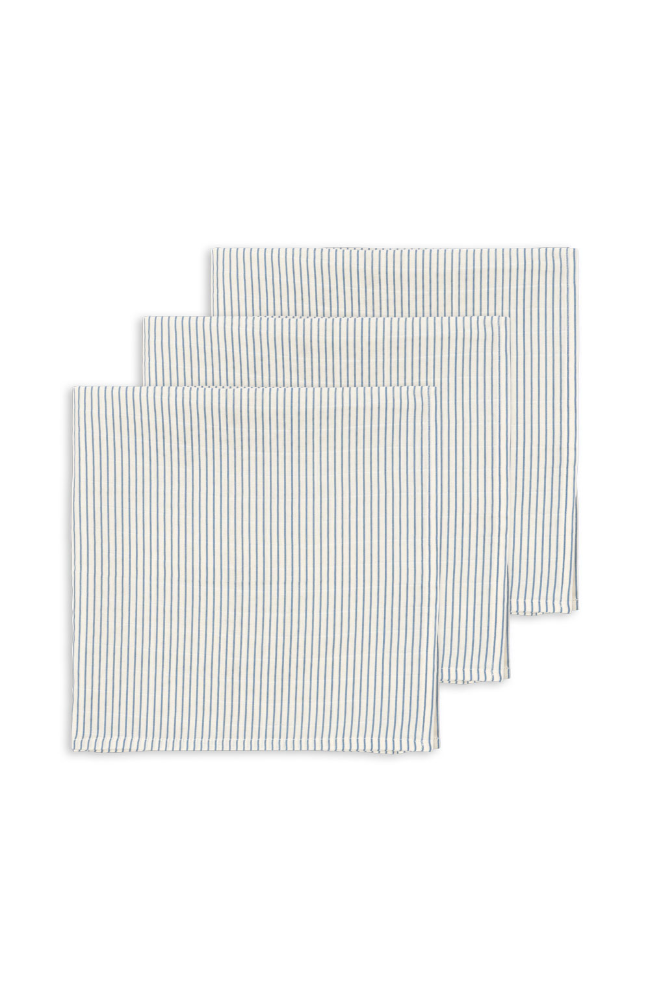 3pk Muslin Cloths - Stripe Bluie