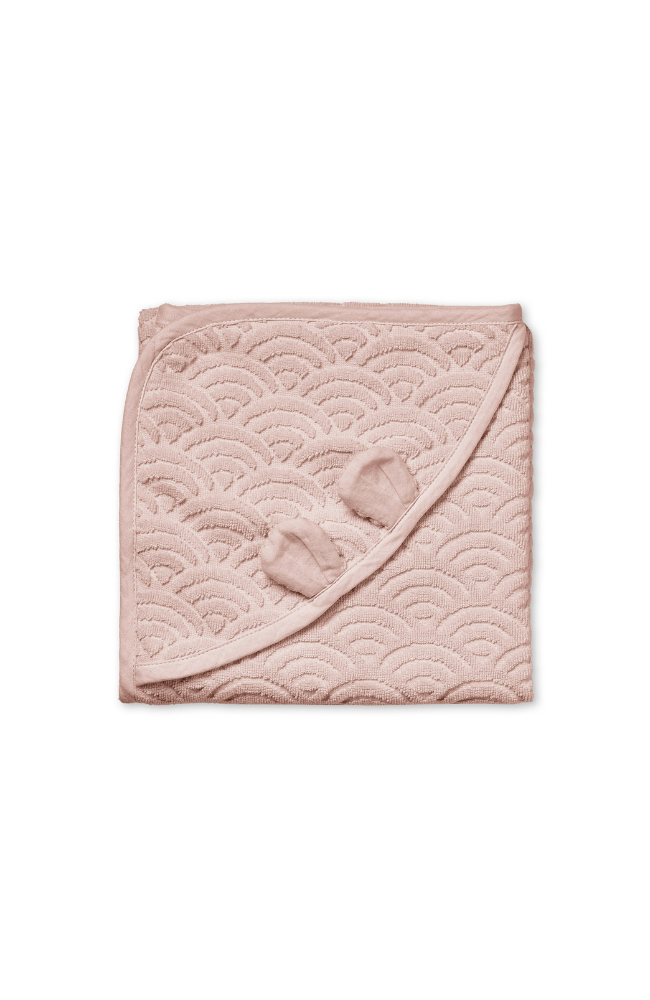 Hooded Towel With Ears - Dusty Rose