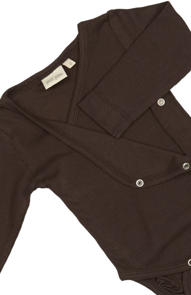 Body L/S Fold Pointel NB - Coffee Bean