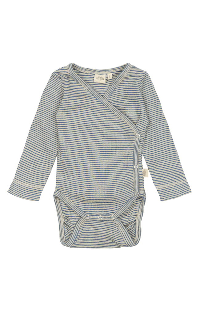 Body L/S Fold Pointel NB - True Navy / Off White