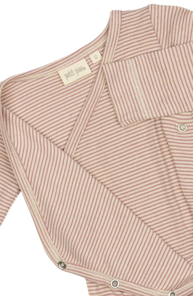 Body L/S Fold Pointel NB - Nostalgic Rose / Off White