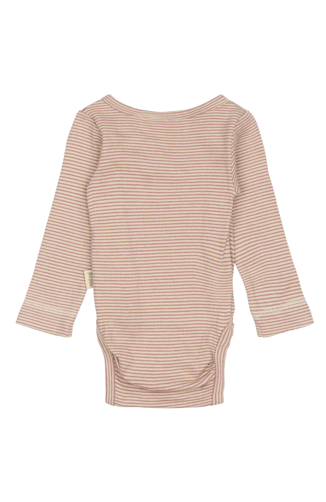 Body L/S Fold Pointel NB - Nostalgic Rose / Off White